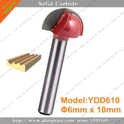 6mm*10mm,10pcs,Free shipping CNC Engraving Woodworking Milling Cutter,Tungsten Solid carbide End Mill,Round Bottom Router Bit