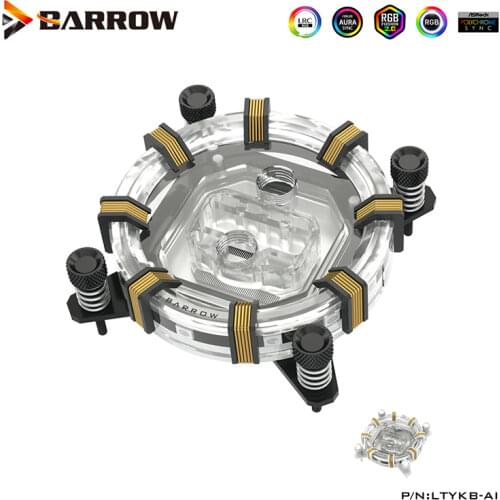 Barrow Computer Case Split Water Cooling CPU Water Cooler For INTEL LGA 1200,115X,White ,Black G1/4" 5V,LTYKB-ARK