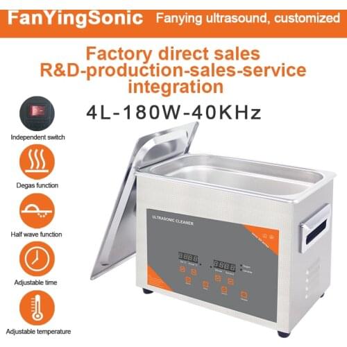 FanYingSonic 4L 180W Ultrasonic Cleaner With Heater Timer Wash Watches Glasses Makeup Brush Jewelry Ring Ultrasound Sonic