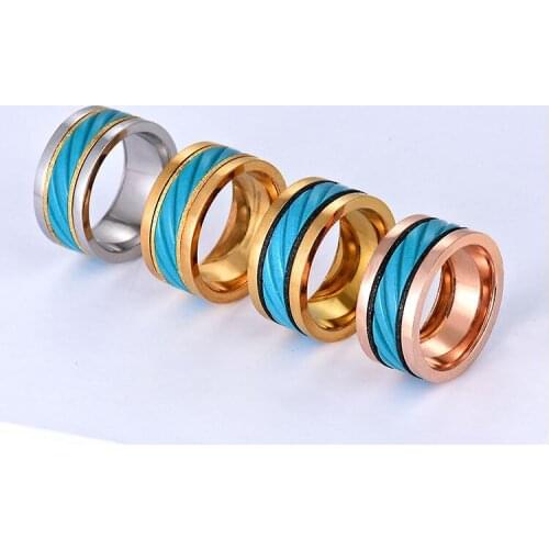 2019 new arrival Wholesale Stainless steel ring turning ring rotating titanium steel ring mix size 6 to 12