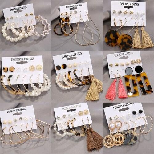 Boho Earrings Set Drop Earrings Earrings For Women 2020 Fashion Long Tassel Earrings Trendy pendientes mujer moda серьги