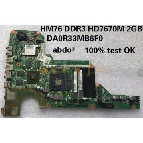 For HP 680570-501 680569-501 G4-2000 G6-2000 G7-2000 R33 DA0R33MB6F1 notebook PC motherboard HD7670M 2GB 100% Test OK