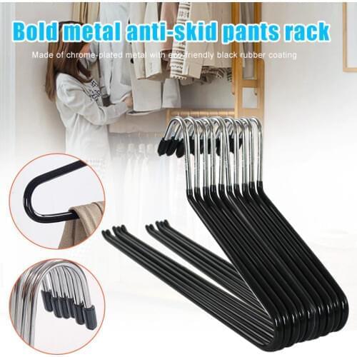Metal Open-end Non Slip Slacks Pant Hangers Trouser Hangers Organizers Set PI669
