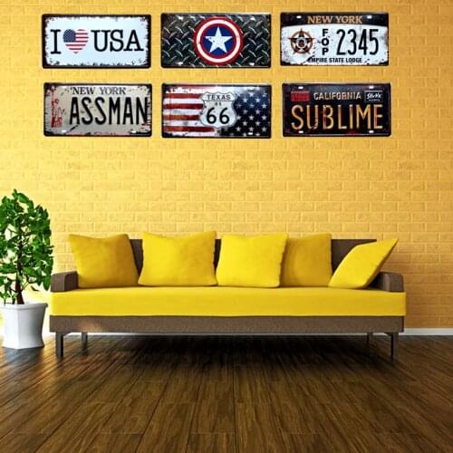 New York Metal Painting Signs Wall Bar Coffee Hotel Home Wall Sticker Art Decor Cuadros Wholesale 30X15CM W-66