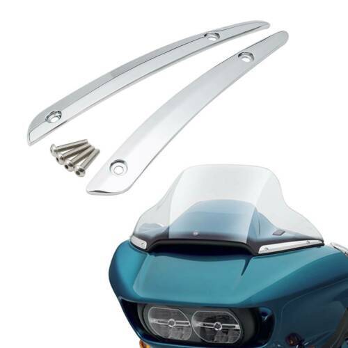 Motorcycle Chrome Split Windshield Side Trim For Harley Road Glide 2015-2018 17