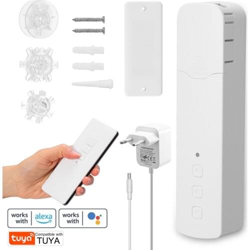 Tuya WIFI M515EGWT Smart Pull Bead Curtain Motor Smart Home Electric Curtain Motors APP/Remote/Voice Control Alexa Google Home