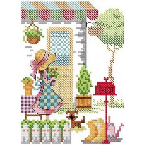 Cross stitch Handmade 14CT Counted Canvas DIY,Cross-stitch kits,Embroidery City girl 2-21-25