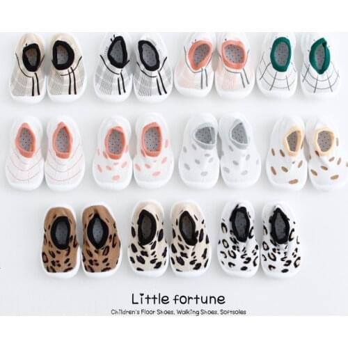 Baby Boys Girls Sock Shoes Autumn Non-slip Floor Socks Kids Soft Rubber Sole Toddler Shoes Socks Baby Socks with Rubber Soles