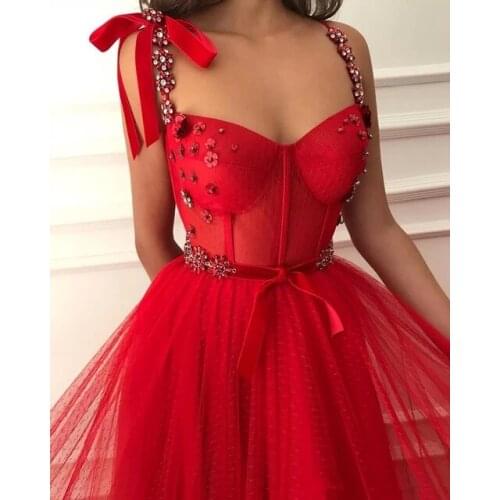 2021 New Women Formal Party Night Vestidos De Noite Elegant Spaghetti Straps Evening Gowns Long Abendkleider Red Prom Dresses