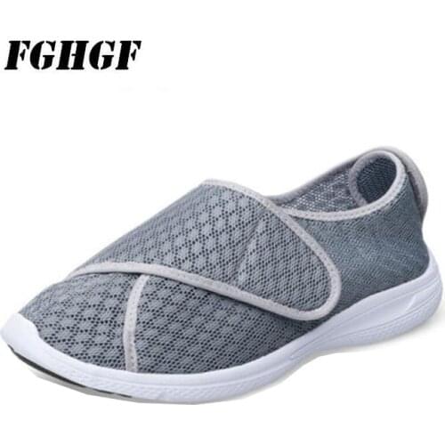 Foot bloated shoe summer mesh face single shoe wide foot fat men and women can adjust diabetic foot deformation shoes