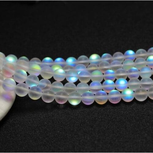 Wholesale Austria Crystal Synthesis Moon Stone Beads For Jewelry Making 6/8/10 /12 mm DIY Bracelet Necklace Strand 15