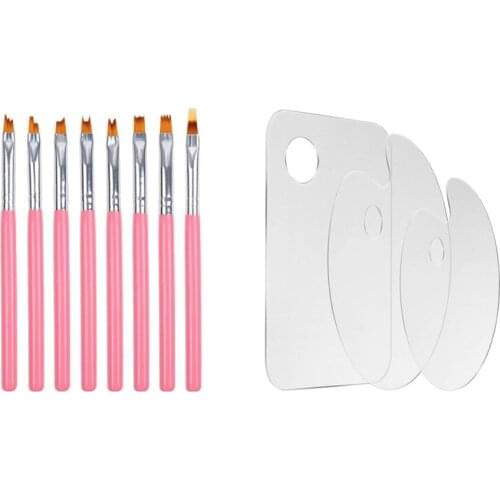 3 Pcs Acrylic Paint Palette Clear Art Palette & 8 Pcs Color Paint Pen Set