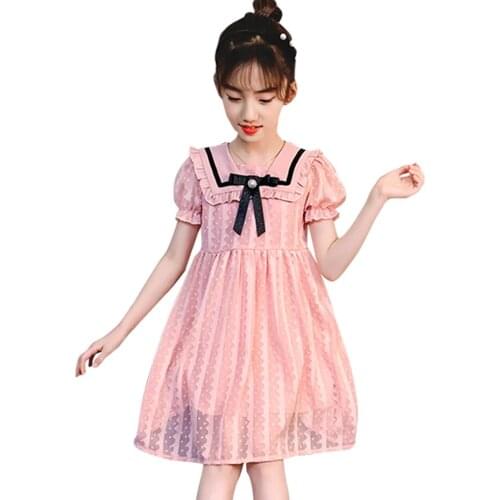Girl Dress Big Bow Party Dress For Girls Summer Kids Dress Casual Style Girls Clothes 6 8 10 12 14