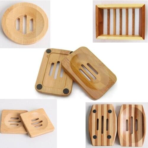 Natural Environmen Bamboo Soap Dish Wooden Soap Tray Holder Storage Soap Rack Plate Box Container for Bath Shower Plate Bathroom