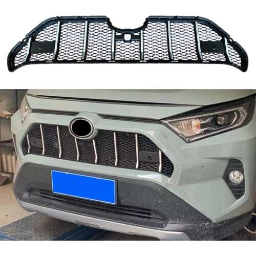 Modified For RAV4 Radiator Grille For RAV4 2020 2021 Car Accessories Martha Black Knight Mesh Grille Front Bumper Center Grill