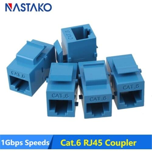 Blue RJ45 Connector keystone Jack Cat6 RJ45 Extension Coupler Ethernet Network LAN Cat 6 Coupler Jacks extend Adapter Black