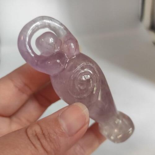 7-9cm Natural amethyst Hand Carved Angel Goddess Figurine statue crystal figurines