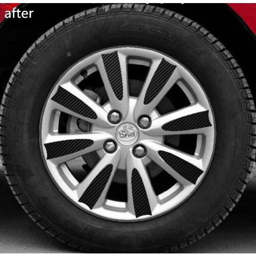 Wheel Rim Sticker Wheel Hub 3D Carbon Fiber VInyl Decorative Sticker for BYD L3 2010 2011 2012 2013 2014 2015