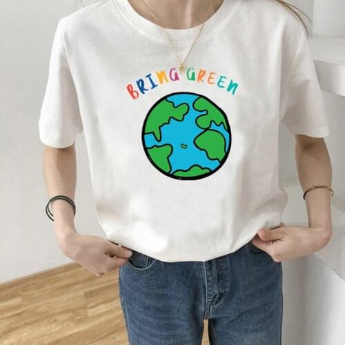 Bring Green T Shirt Kids Adults Can Wear Protect Earth Female Clothing Cotton Women T-shirt Fashion Harajuku Top