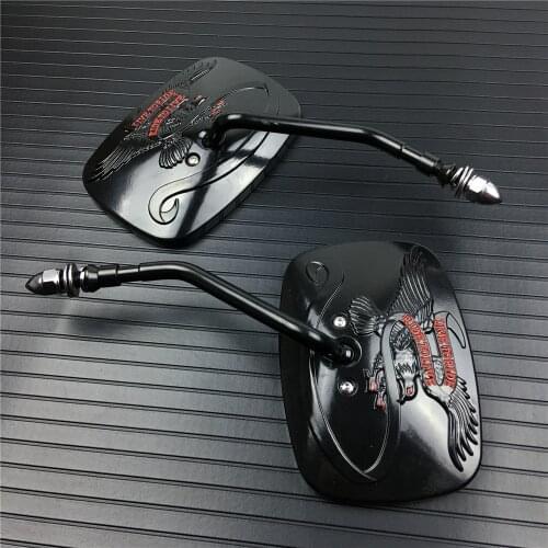 For Harley Sportster XL 883 1200 Fat boy V-Rod Softail Dyna Touring Road King Motorcycle Modified metal eagle rear view mirrors