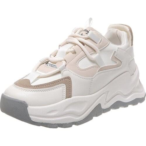 Heel 5 cm New Womens Spring Platform Chunky Sneakers Gray Sports Shoes Comfort Casual High Sneaker Women Vulcanize Sneakers