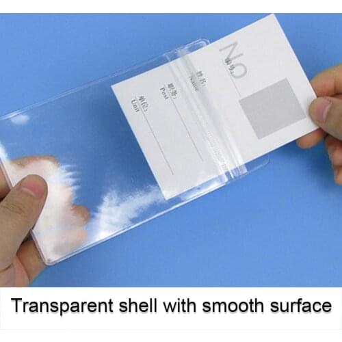 10Pcs Vertical Transverse Waterproof Transparent ID Card Name Tag Badge Holders Storage Bags