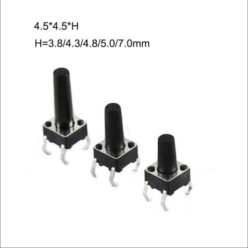 1000PCS KFC-045-H tact switch touch switch Next bracket count touch switch 4.5*4.5*H(H=3.8~7mm) series iron bracket touch switch