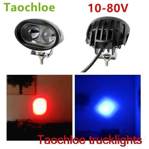10x 9-80V 3'' red Blue 12v 48v 64v 20w Light Vehicle Safety Lamp LED Forklift light fork truck crane spot beam to Linde Hyster