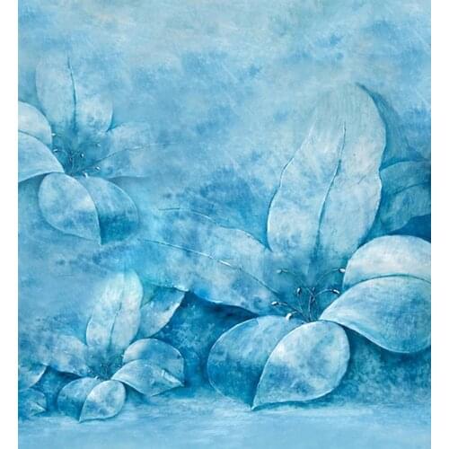 5x7ft Blue Flowers Painting Photography Backdrops Photo Props Studio Background