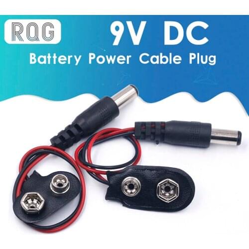 9V DC Battery Power Cable Plug Clip Barrel Jack Connector for Arduino DIY I T type