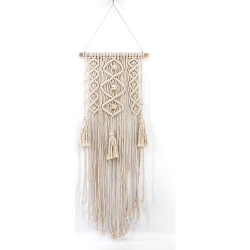 90cm Long Cotton Tapestry Simple Handmade Wall Hanging Decoration Modern Room Ornaments with Tassel tenture murale T184