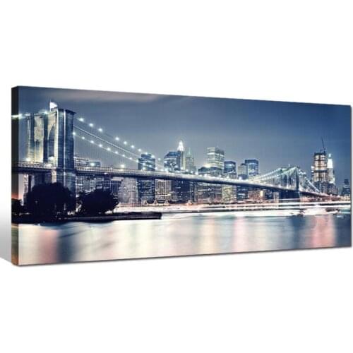 Diamond Embroidery new York Brooklyn Bridge landscape Pictures Rhinestones city night view diamond painting large new Home Decor