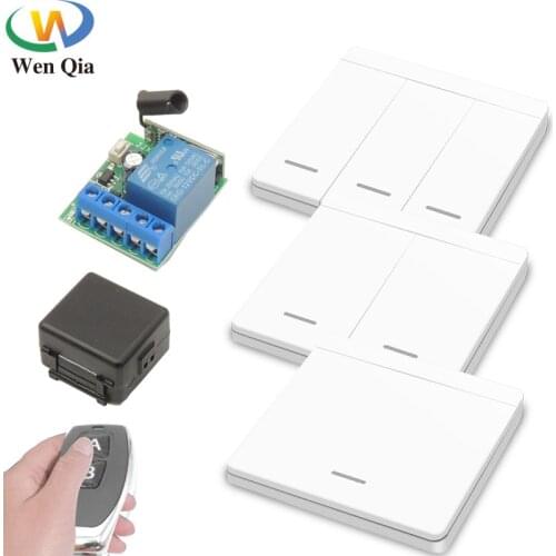 433MHz Wireless Remote Control Switch DC 12V 10A Relay Receiver Smart Wall Switch Universal Transmitter For AccessControl System