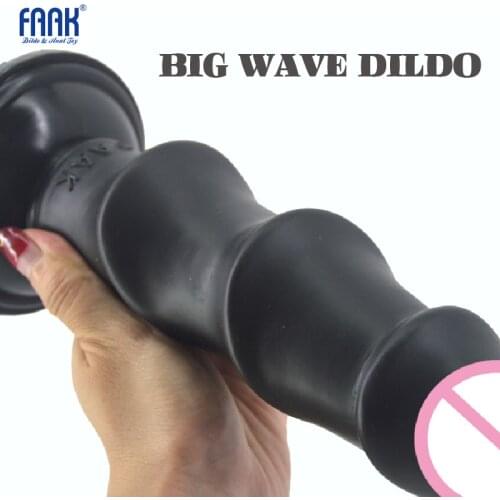 FAAK Big Wave Dildo Suction Cup Beads Dick Unisex Anal Plug Butt Plug Adult G spot erotic toy Flexible Penis Vagina Masturbation