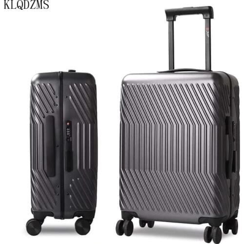 KLQDZMS High Quality 20 "24 inch ABS+PC Rolling Luggage Spinner Men Business travel Suitcase Women Carry On Trolley Bag wheeled