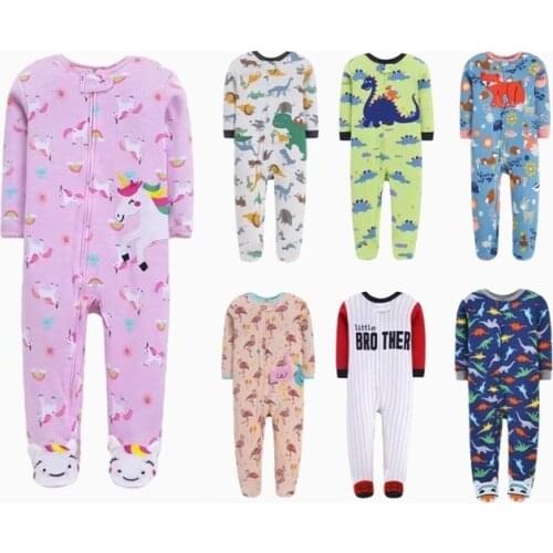 Newborn Infant Baby Romper 0-12 Months Baby Boy Girl Clothing Long-Sleeve Purecotton Print Jumpsuit For a Four Seasons Sleepwear
