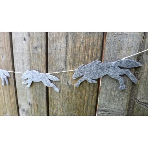 Wild running Wolf Lovers felt Garlands baby shower buntings baby shower birthday wedding baptism decor nursery room banners