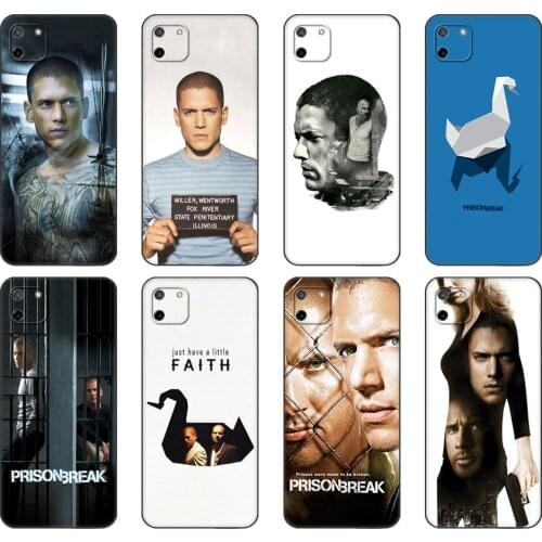 Black tpu Case For OPPO Realme C11 C20 C21 Case Back Cover Bumper Prison Break