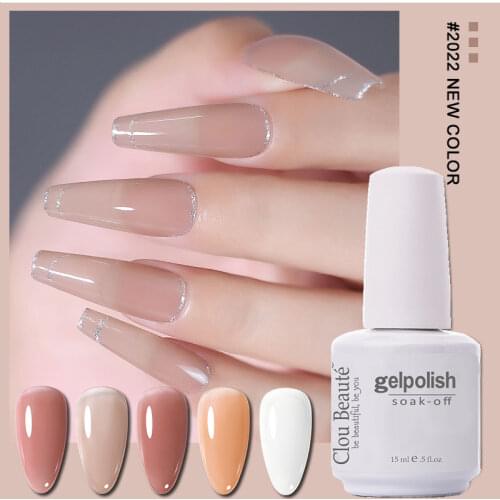 Clou Beaute Gel Nail Polish Shining DIY Nail Art Soak Off Gel lak Polish LED UV Nail Gel Lacquer Beige Nagellack Pink Varnish