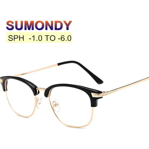 Finished Myopia Glasses SPH -1 -1.5 -2 -2.5 -3 -3.5 -4 -4.5 -5 -5.5 -6 Men Women Upscale Shortsighted Glasses With Diopter UF22