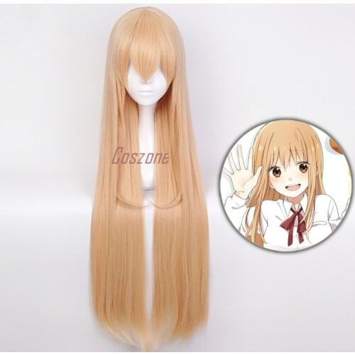 Himouto! Umaru-chan Doma Umaru Cosplay Light Orange Long Straight Hair Heat Resistant Synthetic Wigs+ Free Wig Cap