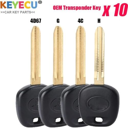 KEYECU 1PCS/LOT G Chip 4D67 Chip H Chip 4C Chip Transponder Key for Toyota FJ Crusier Venza Yaris Tundra Sienna RAV4 TOY43 Blade