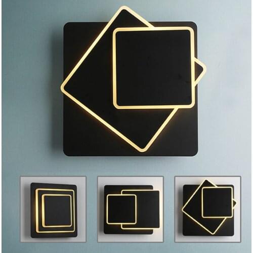 BEIAIDI Creative Deformable LED Wall Lamp Nordic Multi-layer Restaurant Bar Cafe Backgroud Light Iron Bedroom Bedside Wall Lamp