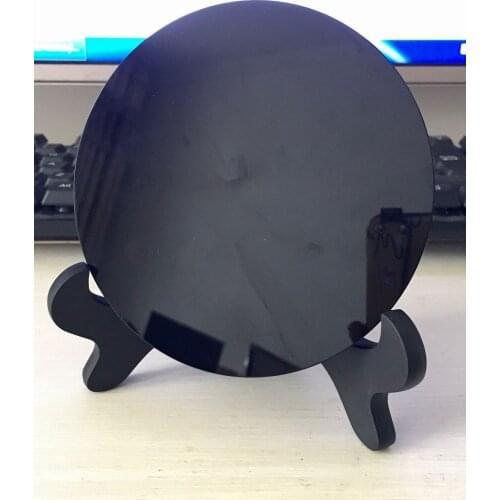 80mm New arrivals high quality 100% natural black obsidian stone circle disk round plate fengshui mirror for home & office decor