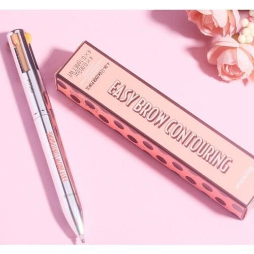 Easy Color Eyebrow Pen Waterproof 4 In 1 Eyebrow Pencil Drawing Eye Brow Pencil Long Lasting Makeup Cosmetic Tool Women
