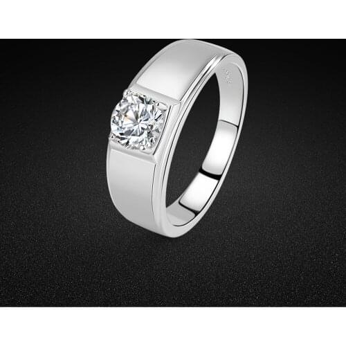 Minimalist Original 925 Silver Ring Classic Cubic Zircon Inlaid Glossy Silver Ring 7-13# Charm Jewelry Accessories Wedding Ring