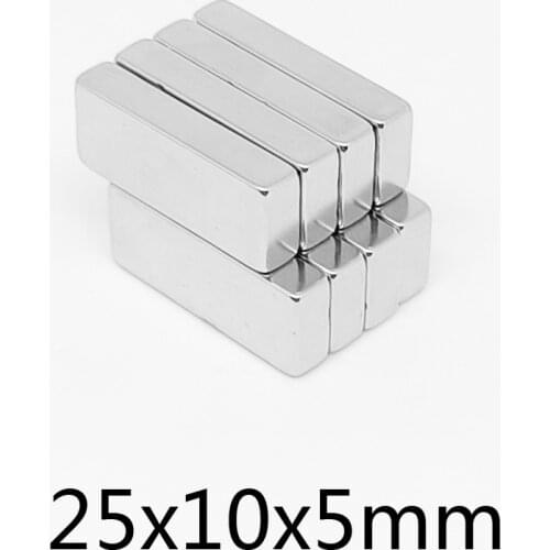 2/5/10/20/50PCS 25x10x5 Strong Neodymium Magnet N35 Block Permanent Magnets 25x10x5mm Powerful Magnetic Magnet Strong 25*10*5