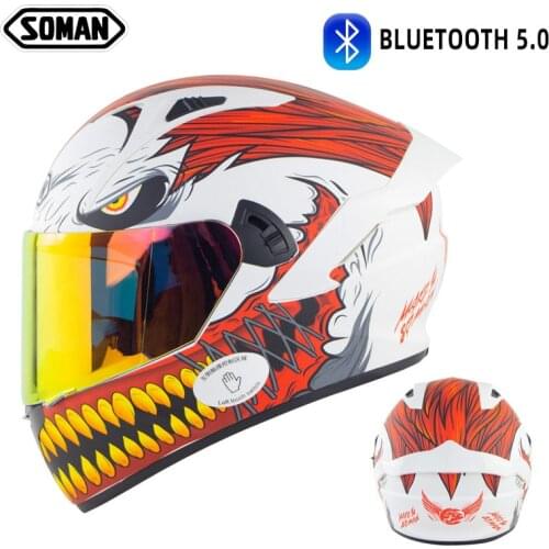 Motorcycle Helmets Built-in Bluetooth Touchable Full Face Casque Moto Capacete De Moto DOT Approval Motocross Helmet Predator