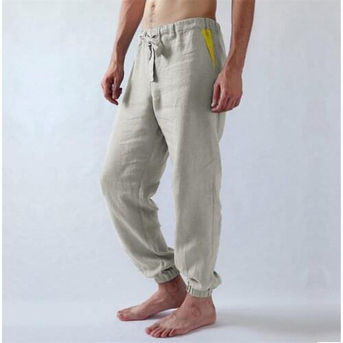 Man Casual Pants 7Colors Straight Loose Trousers Male Medieval Pirate Viking Costumes Cotton Breathable Jogger Wear S-5XL