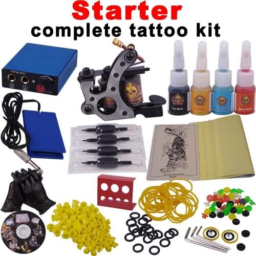 Tattoo kit complete tattoo tool equipment Body Art high quality tattoo ink 4colors YLT-87